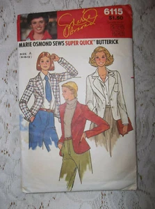 VINTAGE BUTTERICK 6115 JACKET SIZE A 8-10-12 MISSES PATTERN & INSTRUCTIONS UNCUT - Picture 1 of 2