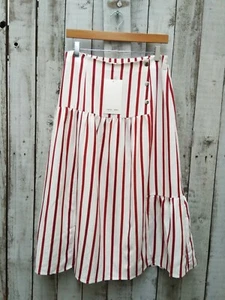 Side Party Stripes Peony Midi Button Skirt - L / Was Selling At Anthropologie - Picture 1 of 3