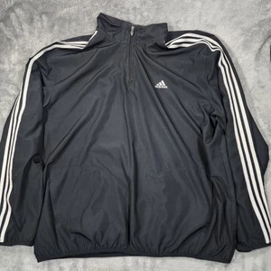 Adidas 2XL Quarter Zip Pullover Windbreaker Jacke Herren sportlich 3 Streifen - Bild 1 von 12