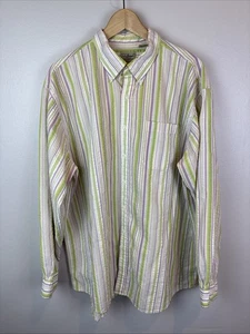 LL Bean Mens Seersucker Shirt Long Sleeve Button Multicolor Vintage Size XL - Picture 1 of 6