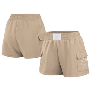 Women's WEAR by Erin Andrews Tan Chicago Cubs Shorts - Picture 1 of 5