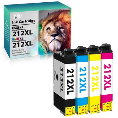 4PK 212XL Ink replacement for Epson 212 XL Workforce WF-2830 XP-4105 Printer - Image 1 of 4
