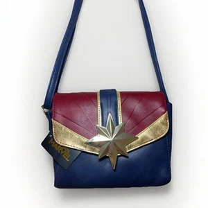 Faux Leather Purse Marvel Comics Captain Marvel Crossbody Bag NEW With Tags - Picture 1 of 12