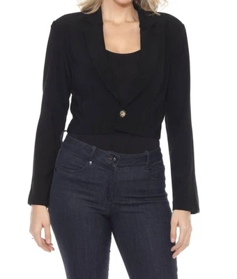 Joseph Ribkoff Long Sleeve Cropped Blazer Size 6 - Image 1 of 4