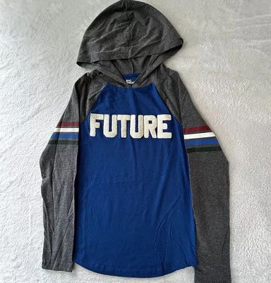 Epic Threads Niños Niños Camisa Mediana Azul Con Capucha Manga Larga Pullover Future Foto 1 de 4