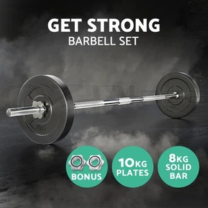 Everfit 18KG Barbell Weight Set Plates Bar Bench Press Exercise Home Gym 168cm - Picture 1 of 8