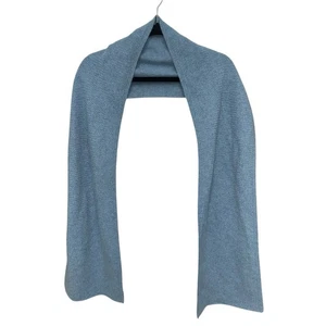 Garnet Hill Scarf 100% Cashmere Waffle Knit Blue 75 x 11.5” Soft Girl - Picture 1 of 7