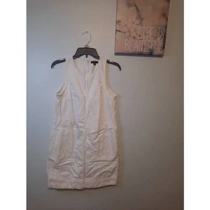 J. Crew Denim Mini Dress Women's Size 2 Round Neck Sleeveless Fringe Hem - Picture 1 of 5