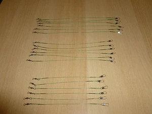 6 Stahlvorfächer mit Wirbel-Karabiner - Verschiedene Größen -  Angel Vorfach  - Bild 1 von 2