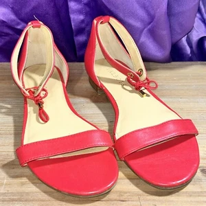 Talbots Damen-Sandalen rot Lackleder flach Knöchelriemen Größe 7,5 - Bild 1 von 16