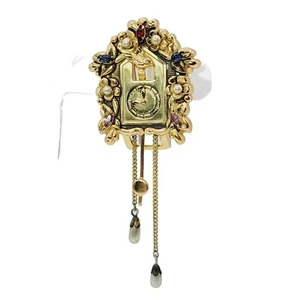 VTG Jeweled Coro Pegasus Fur Clip Cuckoo Clock - Picture 1 of 13