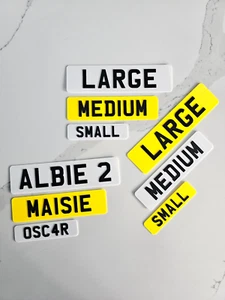 Custom Ride On Toy Car Number Plates - License Plate for Kid's - Multiple Sizes - Picture 1 of 21