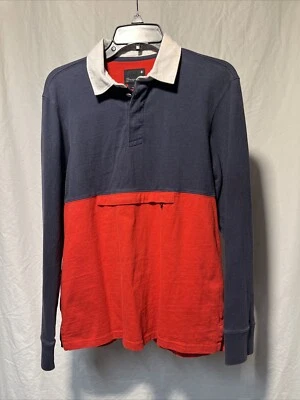 Long Sleeve Rugby Rowing Zip Pocket Beach Club Cotton Preppy By Tavik Small - Image 1 of 4