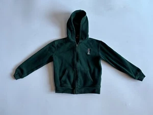 Polo Ralph Lauren Hoodie Boy's 7 Green Embroidered Bear Fleece Lined Full Zip - Picture 1 of 8