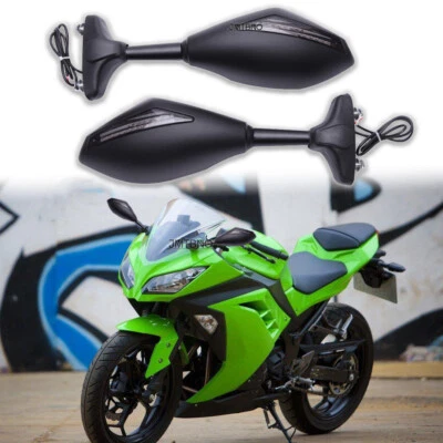 Espejos retrovisores LED para moto Kawasaki Ninja 300 550 650 S1000RR Foto 1 de 4