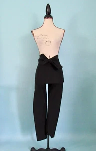 Size: S FASHIONNOVA Black Pants High-Waist Tie Waist Cropped Women - Picture 1 of 9