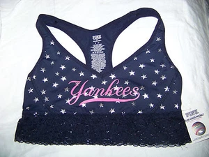 Sujetador deportivo Victoria's Secret rosa de los Yankees de Nueva York nuevo con etiquetas - Imagen 1 de 3