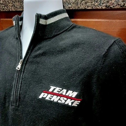 Team Penske Racing Medium Team Issued Black Zip Sweater Shirt NASCAR Logano Cover
