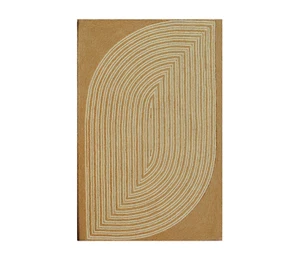 Gold Abstract Wool 9 ft x 12 ft Hand Tufted Carpet for Home and Living - Picture 1 of 5