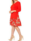 RY@ Funfash Women Plus Size New Red White Slimming Long Sleeve Dress Made in USA