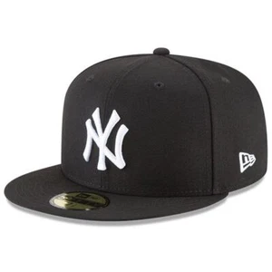 New York Yankees New Era 5950 League Basic Fitted Mütze - Schwarz/Weiß - Bild 1 von 1
