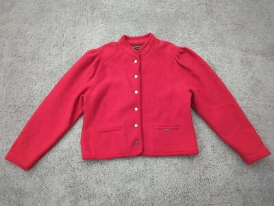 Vintage Geiger Cardigan Womens 44 Red Cropped 100% Pure Wool Made in Austria - Image 1 of 4