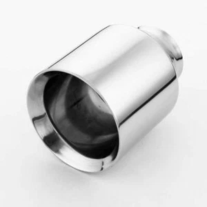 TRI-HYBERS 5" Out Double Wall Exhaust Tip 3" In Straight Cut 304 Stainless Steel - Picture 1 of 5