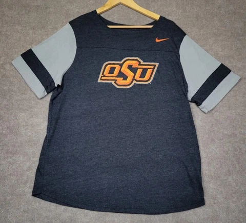 Nike Shirt Men's XL OSU Athletic Sports Shortsleeves Gray Stretch Cowboy Tee Cover