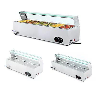 3-6 Pan Commercial Countertop Food Warmer Buffet Bain Marie Electric Steam Table - Image 1 of 4