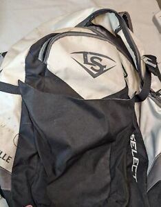 Louisville Slugger Select Backpack Black And White Good Cond 2 Bat Holders Used