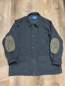 Vintage PENDLETON 100% Virgin Wool USA Made Herringbone Mens XL Field Jacket - Picture 1 of 11