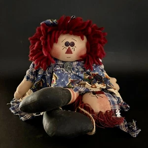 Primitive Raggedy Ann & Annie Ornie "Winter Time Annie" Handmade 15" 2007 signiert - Bild 1 von 9