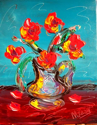 Pintura al óleo original STILL LIFE POR IMPRESIONISTA KAZAV R34ef3T Foto 1 de 4