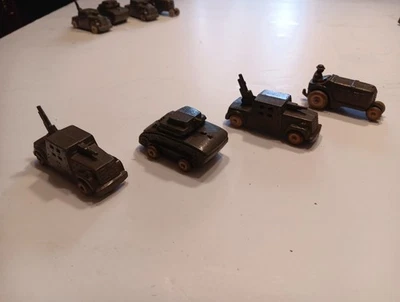 Vintage 1930s Barclay, Army Lot Of 4, Slush Cast Lead, BV6, BV9, Light Tank... - Image 1 of 4