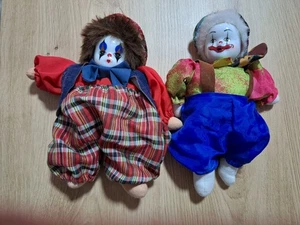 2 Clowns mit Porzellangesicht 19 cm - Bild 1 von 3