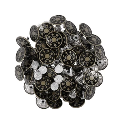 Ultnice 50pcs 17mm Sterne Matte Jean Tack Buttons Kit (Army Green) Jeansknopf - Bild 1 von 4