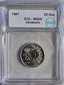 Denmark 25 Ore 1967 ICG MS 66 - Picture 1 of 2