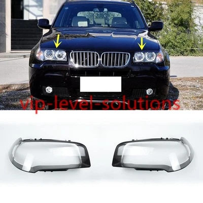 Para BMW X3 E83 2006-2010 Un par de faros lente cubierta transparente + pegamento sellador Foto 1 de 4