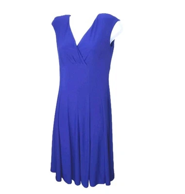 Lauren Ralph Lauren Blue Wrap Dress Classic  Dainty 56658 Preppy Old Money - Image 1 of 4