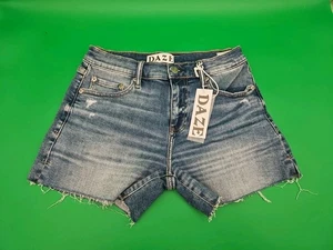 DAZE Denim Real Deal High Rise Raw Hem Damen Vintage Shorts 26 Traumfänger - Bild 1 von 14