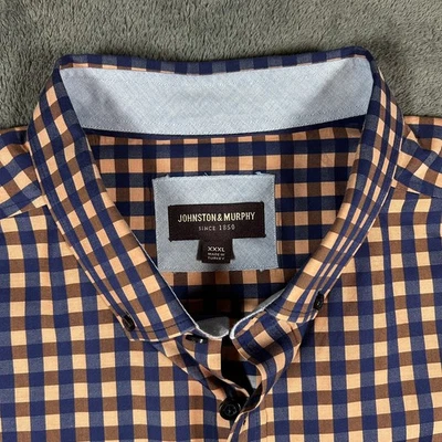 Camisa de vestir Johnston & Murphy para hombre 3XL a cuadros manga larga puño abatible abotonada Foto 1 de 4