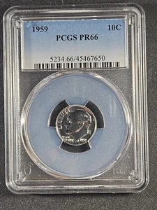 1959 U.S. Roosevelt Dime - Silver PROOF - PR66 (PCGS) stk#7650 - Picture 1 of 7