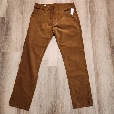 NWT GAP Men's Slim Fit Corduroy Pants 34 x 32 Brown Tan - Image 1 of 4
