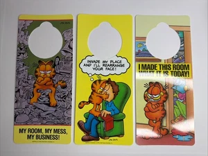 Menge 3 1978 Garfield Jim Davis Türknauf Aufhänger Schild Nicht stören ~ Vintage - Bild 1 von 2