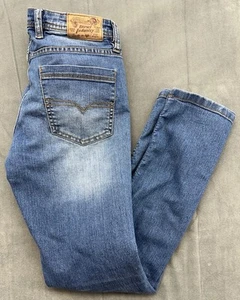 Diesel Kids 14Y Waykee J US Straight Blue Jeans Stretch Distressed Worn 28x27 - Picture 1 of 11