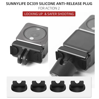 4Pcs Anti-Dropping Buckle Anti-release Lock Silicone Plug For DJI ACTION 2 Cam Foto 1 de 4