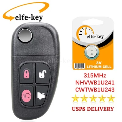For 2002 2003 2004 2005 2006 2007 2008 Jaguar S-Type X-Type XJ8 Remote Key Fob - Image 1 of 4