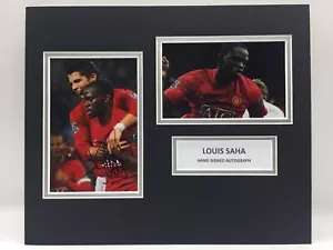 Exhibición de fotos firmada por Louis Saha Manchester United RARA + AUTÓGRAFO CERTIFICADO DE AUTENTICIDAD - Imagen 1 de 3