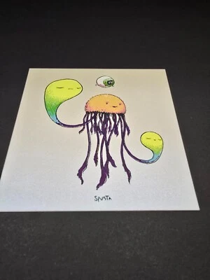 Pulpo Bubalicious Marq Spusta - Mini impresión artística blanca brillante serigrafía Foto 1 de 3