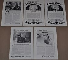1924-29 CANADIAN PACIFIC ships advertisements x5, world cruises